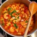 Vissoep met kabeljauw en scampi