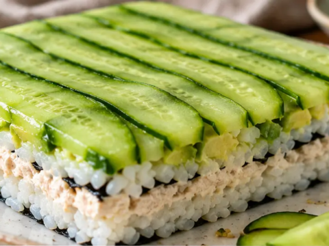 Sushi-lasagne met tonijn